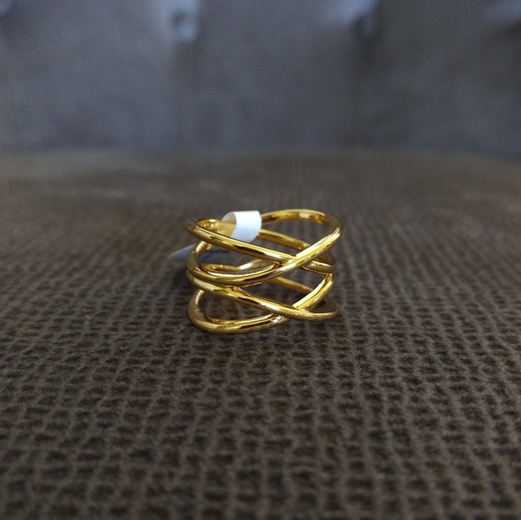 BRONZE Oro Double✌️Criss Cross🔀 Ring - Sz 7 - Picture 15 of 16
